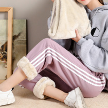 Bundle legs slim pants large size loose sports pants women plus velvet winter cotton pants covered legs thick hip wide toe bloomers