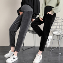 Pregnant women pants Spring and Autumn outside wear straight tube casual pants trousers autumn and winter pregnant women autumn winter clothing