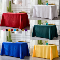Thickened tablecloth fabric custom push tablecloth hotel restaurant restaurant round tablecloth solid color rectangular meeting tablecloth