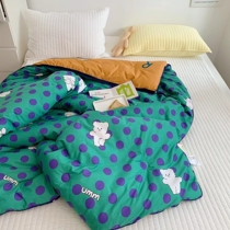 ins double soybean fiber quilt core pure cotton spring and autumn washed four seasons quilt cartoon thickened warm 2 meters winter quilt