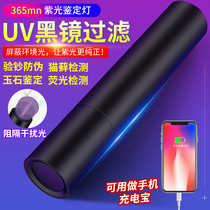 V1 Black Mirror ultraviolet flashlight USB charging UV violet light LED fluorescent agent detection pen check anti-counterfeiting identification