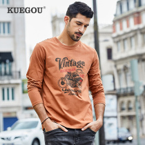 Special price] Mens long sleeve T-shirt men autumn collar printed casual tops comfortable cotton blouse 773