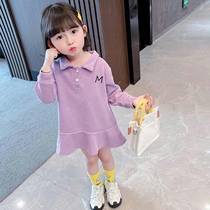 Girl Spring Autumn Dress Dress 2022 New 1 Ocean Gas Long sleeves 3 Baby Skirt 4 Baby Princess Dress 5 Children Tide