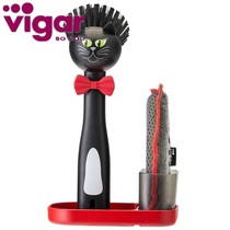 Vigar cleaning brush Fat cat kitchen brush non-stick pan brush long handle cleaning brush dishwashing brush artifact