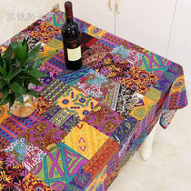 Creative coffee table tablecloth Personality art fabric Cotton linen material Vintage color art painting room desk cloth Chinese style