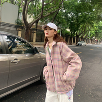 Plaid baseball uniform female short student hip-hop bf wild two-sided wear 2019 autumn and winter New loose jacket