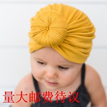 2018 foreign trade new baby products Childrens head towel cap baby solid color knot Indian cap cross-border