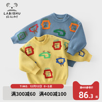 Rabbi tree childrens clothing boys sweater 2021 autumn and winter New Baby foreign-style sweater childrens pullover sweater