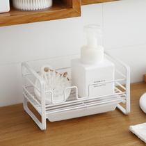 Sponge drain rack Household kitchen shelf Bathroom wrought iron sink countertop punch-free rag storage rack