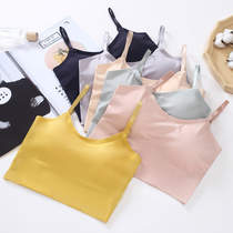 U Type Ice Silk Beauty Back Harness Mesh Red Explosive Vest Type No Steel Ring Sports Underwear Woman With Chest Cushion Can Be Exposed To Belly Button