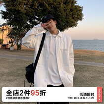 OFFBORD tooling pocket shirt mens white long sleeve loose ins tide spring and autumn casual Joker shirt coat