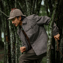 SOARIN INDEPENDENT RETRO WOOL JACKET MALE AMMEO Casual Multi-Pocket Hair Folly-Style Coat Autumn