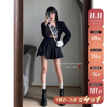 Spot Barbie Black a pleated skirt womens skirt summer new high waist small man suit suit suit