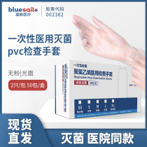 Blue Sail Disposable Medical PVC Gloves Sterilization Hospital The Same Household 100 Only Fit Inspection Gloves