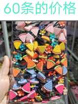 Small flower new string of beads womens net red in Korean version leather sleeve watermelon sturdy head rope dabbed with rubber band hair rope headwear