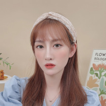 Retro lace cross knot wide-sided hairband Korean Net red female temperament pressure hair card simple Joker out head hoop