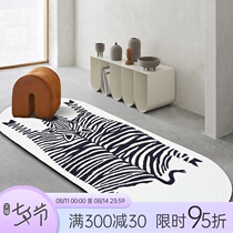 Moxi cartoon zebra carpet Modern simple living room coffee table blanket Cute childrens room bedroom bedside floor mat full bunk