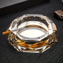 Crystal glass ashtray creative personality trend light luxury large home living room office ashtray gift customization