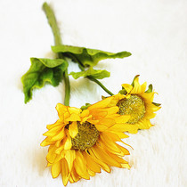 Emulated Short Branches 2 Heads Sunflower Sun Flowers 3 Colors Home Decoration Emulation Flower Fake Flowers