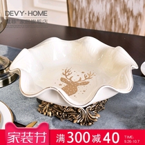 Light luxury ceramic fruit plate European style American home modern living room coffee table decoration ornaments dried fruit tray storage tray