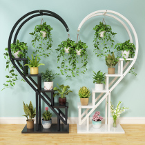 Florist flower stand Flower display stand Floor-to-ceiling flower pot rack Multi-layer Wrought iron space-saving household balcony storage rack