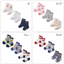 Spot Japan mikihouse childrens cotton socks autumn and winter barrel socks 64-9616-619 three pairs of a group