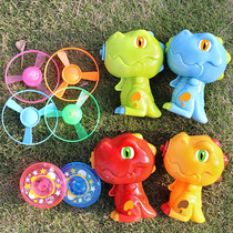 Children Shine Bamboo Dragonfly Sky Fairy Craft Catapans Spinning Flash Top Boy Outdoor Toys