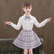 Girls dress 2021 Autumn New year two-piece set Spring and Autumn jk uniform set childrens skirt autumn