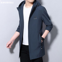Wind clothes man in the middle of spring and autumn season Korean version loose trend handsome mens jacket Inn wind thickened with even cap coat