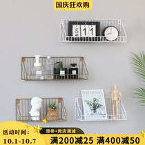 Punch-free wall shelf Wall Wall hanger bedroom bathroom hanging wall dormitory artifact bedside storage rack