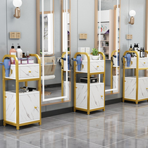 Barber shop hair salon tool cart paint tool cabinet hair salon beauty salon mirror table mobile cart wooden product cabinet