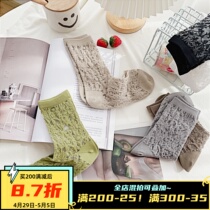 (Rosary vine) FIBERGLASS Crystal Socks Spring Summer Thin Chains Caise Breathable Short Silo Female Short Socks