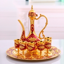 White wine set creative household wine set small wine glass European metal wine flask wine splitter high-end decoration gift