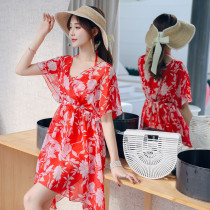 Swimsuit womens three-piece set 2021 new split sexy belly thin conservative Korea ins wind hot spring bathing suit