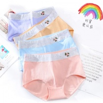  3 4-pack womens underwear pure cotton high-waisted large size mother solid color briefs hip-raising and belly-closing pants spring