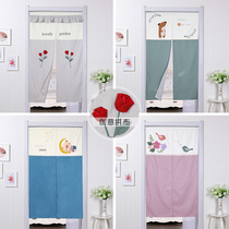 door curtain home puncture-free bedroom partition curtain kitchen toilet cute girl cloth curtain cover curtain half curtain aisle