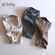 Baby big pp pants spring and autumn plus velvet warm pants boys Korean version of cotton outer wear female baby long johns ass pants