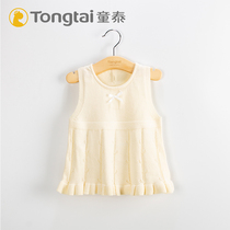 Childrens sweater wear gas baby vest dress Spring and autumn cotton childrens knitting shirt