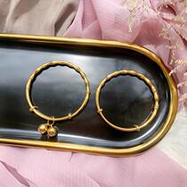 Zhou Dafu Huanmei Gufa Pass Down Bamboo Festival Gold Bell Ringer Bracelet Female Personality adjustable 100 hitch not to drop the hand ring hand