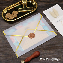 Transparent envelope letter paper set high grade exquisite translucent ins love letter hipster envelope stamp can mail envelope VAT invoice envelope