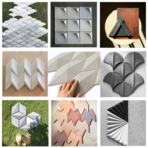  Geometric wall brick Cement floor tile mold Background wall decoration cement gypsum garden wall sticker foot brick silicone mold