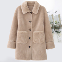 Grain Sheep Cut Fleece Fur Integrated Jacket Woman Mid 2021 New first winter plus suede thickened lamb sweater