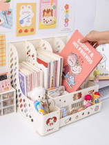 ins desktop file storage box student book stand cute dormitory book office desk artifact bookshelf Shelf shelf