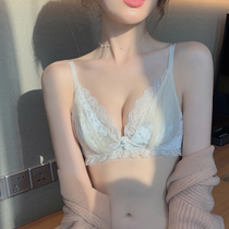 Lingerie womens thin section gathers large breasts for small sexy lace edges no steel ring to collect the breast proof saggy bra suit