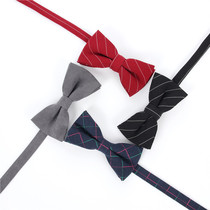 Imprinted new British Korean version of gentleman pure cotton solid color stripes fashion casual fashion personality bow tie men