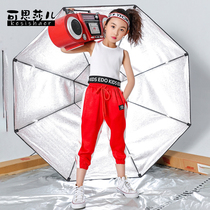 Kesha summer children hip hop hiphop street dance clothes girls short sleeve jazz dance performance suit