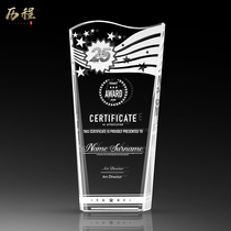High-end creative crystal trophy customization Company annual meeting excellent employee award team medal lettering production