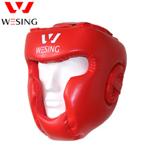 Jiuzhishan boxing helmet fully enclosed jaw protection Sanda head protection Muay Thai monkey face head protection Fight training protective gear