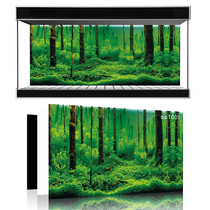 Beauty pet exhibition custom fish tank background stickers blue sky white clouds water grass waterfall mural small fish tank suitable for electrostatic stickers