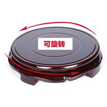 Jingdezhen can be matched with fish tank vase base rotating base Wooden round bracket handicraft collocation